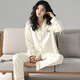 Los pantalones de manga larga de algodón puro de Catman Pajamas para mujeres se adaptan a la primavera y al otoño Four Seasons 2025 NUEVO suelto y se pueden usar afuera para la ropa de casa de las niñas White 2-ivory [Sobre la nube transpirable, portátil en todas las estaciones] L [sugerir peso 100-120 Jin [Jin equivale a 0.5 kg]]]