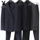 Playboy (PLAYBOY) striped suit suit men's business formal two-piece suit British trend Korean version slim small suit professional dress navy blue double-breasted suit + trousers S /46