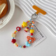 Mobile phone lanyard mobile phone case bracelet dopamine apple core ins colorful pendant handmade cute beaded mobile phone chain yellow star orange bow apple pendant bracelet/without clip
