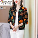 
Woodpecker beautiful top mother suit spring and summer chiffon sunscreen clothes for women with fashionable polka dot printed zipper cardigan baseball uniform 8043 colors 4XL