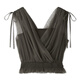 SNIDEL2025 early autumn new product sweet drawstring cross tulle V-neck sleeveless top SWCT254052 White One Size (F)