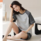 Pijama modal para mujeres en el verano 2025 Nuevo traje de manga corta Caricatura Fina de ropa casual del hogar Y9859 M