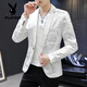 Playboy (PLAYBOY) floral suit men's Korean version slim fit bronzing spring and autumn trendy small suit nightclub hairstylist top trendy jacket 1999 white M