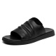 DIFANPU INTERNATIONAL LUXURY MANSA Men's Shoes High-End Men's Outer Wear Slippers Genuine Leather Outdoor Sandals sin deslizamiento SUGLADO SOLO FLIP-FLOPS NEGRO [Caja de regalo de marca] 41