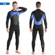 OUZO 3mm wetsuit thickened warm winter swimsuit snorkeling suit surfing suit men's long-sleeved long pants one-piece black BCM3002-B S