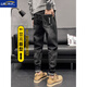 Fence men's ripped jeans summer trendy brand slim feet 2025 new summer thin black boys casual pants 6636 black 32