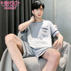 Modal Men's Pajamas 2025 Summer New Short Sleeve Thin Comfortable Breathable Loose Large Size Home Clothing Set Can Be Wear Outside HD9928 L