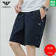 Falamone Armanichi Armania Summer informal de cinco cortes de cinco cortes Jóvenes para hombres puros algodón puro Pantalones de playa delgados 9215-Dark Blue XL Adecuado para 130-150Jin [Jin equivale a 0.5 kg]