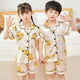 
Chaomeng City summer children's short-sleeved ice silk pajamas boy little girl baby cartoon cute cardigan thin home clothing set 674#boy 170 18 size recommended 140-150cm