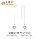 Lao Fengxiang PT950 Platinum Love Ear Wires for Women, High-end and Unique Anniversary Birthday Gift for Girlfriend and Wife PT950 Love Ear Wires, One Pair -2.4g