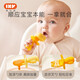 
IKV baby learning to eat training spoon baby short handle silicone self-eating children's tableware astronaut fork spoon yellow-astronaut fork spoon