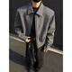 Digada Old Money Style Shoulder Pad Short Lapel Jacket Men's Autumn Versatile Trend Cleanfit Handsome Casual Jacket ZSFS-XZ121 Gray XL