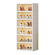 Shoe storage box shoe box transparent installation-free shoe cabinet all-in-one home door folding shoe rack 1 column 6 layers 6 compartments snap open lid / can hold 48 size AJ shoes