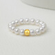 Queen of Pearls Pure Gold Freshwater Beads Ring 3-4mm Millet Beads Baby Beads Elastic Rope Style Birthday Gift