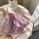 
Yuou 2025 summer new Korean children's floral shorts baby fashionable flower bud skirt and pants fashionable and versatile wide-leg women XHZ light purple floral 1105# 90 cm