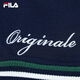 
FILA Yang Mi's official File women's knitted skirt 2025 autumn new fashionable casual color-block sleeveless dress Secret mirror blue-DB L 170/88A/L