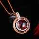 HEEKAIYI red gemstone necklace for women pigeon blood 18K diamond pendant Chinese Valentine's Day birthday gift for wife and girlfriend Selected red garnet 18K gold necklace