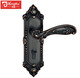 Verrouille de porte de la chambre à coucher intérieure de style européen de luxe M9272 Porte en bois Universal Alliage zinc Mécanique ménage M9272 Longueur de panneau de bronze bleu 218 mmx largeur 55 mm