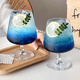 Glimmer ins style short-footed glass cocktail cup drink cup soda sparkling water cup drink bartending cup high-end short-footed rhombus cup 460ML 2 pieces