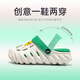 Annil Children's Hole Shoes Pantoffeln mittelgroße Kinderkleidung 2025 Neue Sommer-Kinderbag-Toe Sandals Hole Schuhe 7453 Grün 34 (220 mm empfohlene Größen 34-35)