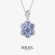 HKHL 925 Silber natürlicher Tansanit Halskette für Frauen Licht Luxus Nische High-End-Saphir-Anhänger Vielseitige Mode Colarbone Kette Natural Tansanit Halskette