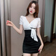 
BFXY nightclub work clothes, sexy dresses, nightclub KTV dress massage foot bath technician 3882 black XL suggests 115-125Jin [Jin equals 0.5 kg]
