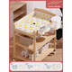 Shantoulin Village Massivholz Windel Tisch Babypflege Tisch Babymassage Touch Tisch Bad Aufbewahrung Multifunktions-Schminktisch bewegliche Dreischicht-Windel Tisch + Goldene Kronenpflegepolster voll fest