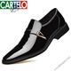 卡帝乐鳄鱼（CARTELO）皮鞋男跨境大码鞋子男士漆皮shoe商务休闲正装韩版英伦尖头男皮鞋 686棕色 42