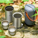 Tragbares Reise Titanium Tea Set Tea Tasse Neue Doppelschicht-Tee-Brau-Gerät Outdoor Camping Titanium-Legierung Schnellgastbecher [schwimmende halbtägige Freizeit] (Hawkong-Teekanne 3519