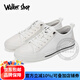 Walker Shop帆布鞋男夏季镂空小白鞋男潮流百搭休闲透气网面板鞋男士网鞋子男 白色 41