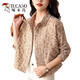 Woodpecker Short Jacket Women's 2025 Spring and Autumn Korean New Middle-aged Mom Small Casual Baseball Suit Jacket Cardigan Top Coffee M Recommended 90-105Jin [Jin equals 0.5 kg]