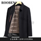 ROOBEN奢侈高端品牌男装高档秋冬新款羊毛呢大衣外套男可拆卸鹅羽绒内胆 黑色 L