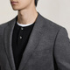 
Langdeng men's business single suit spring and autumn fashion wool modal blend casual blazer men dark grey 50 A