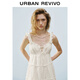 UR Chinese Valentine's 2025 summer new women's clothing, fashionable and sweet vacation style lace lace dress UYL750054 white M