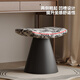Yete Rotating Makeup Stool Mid-Autumn Style New Style Girls Home Dressing Stool High-end Bedroom Small Makeup Chair Premium Black Rotatable/Fellow Cushion/Black Iron Base