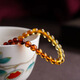 Blood and Gold Amber Rainbow Single Circle Bracelet