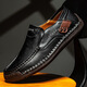 Gy Jinlilai Chaussures masculines masculines pour hommes Chaussures décontractées extérieures avec des chaussures en cuir plat à un pied de grande taille de grande taille 9916-1 Hollow 39 brun jaune 39