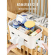 
He Jiagong's bedside basket baby crib bedside storage rack diapers diaper storage bag diaper diaper fence storage box Crescent white-free-covered model [with paper drawer + cable insertion port]