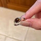 DUTRIEUX Retro Rad Flower Tiger Eye Stone Ring Women's Niche Design Open Autumn and Winter Index Finger Ring Women's Personality Valentine's Day Gift M1283 [Tiger Eye Wide Ring] other