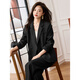 Awakening Paradise Double-breasted Loose Suit Casual Pants Two-piece Spring and Autumn Style Small Suit Pants Set Black XL