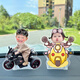 Litian 2025 new car ornaments for small people shaking their heads DIY solar creative sense baby couple photo customization solar dual-use shaking their heads 691 models