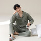 
100% pure cotton men's pajamas spring and autumn lapel long sleeve trousers cotton suit for middle-aged and young people loose to go out T16803 men's style [long sleeve + trousers] 3XL [160-180Jin[Jin equals 0.5 kg]]
