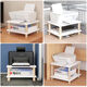 Yusenyi -Drucker -Speicherregal Desktop Kissen Basis erhöhte Regal kleiner Desktop -Holzhalterung auf Home Computer Desk Doppelschicht - Schichtabstand 1049*34*17,2 cm