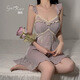 瑰若（Gui Ruo）瑰若丝绒内衣简约柔美纯欲大码吊带睡裙外袍女家 3879黑色（外袍+腰带 均码