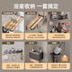 Yuhong Feiyu Rack de almacenamiento de baño Pistola Gris Rack Gray Space de aluminio Toalla de baño plegable Costilla sin golpes de 7 piezas Conjunto de 7 piezas