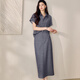 Roeyshouse Luoyi Camisa retro casual Traje 2025 Summer NUEVA FALLA COLOR SOLIDA SET SET DOS PIEZAS 12398 Denim azul XL