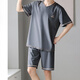 莫代尔男士睡衣2025新款夏季薄款风度大码男款短袖棉绸夏天家居服可外穿 MDE3519绿衣图标棉绸短袖短裤 L 建议100-130斤