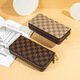 POLO coin wallet women's 2025 long clutch bag women's wallet fashion wallet retro ID wallet card bag dark coffee color