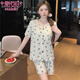 Modal pajamas for women in summer new style modal cotton with chest pad short sleeve shorts simple sweet home clothing set for outside Y838 M