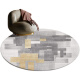 Mat de cuero redondo Mat de piso Scrubbable y lavable PVC impermeable y a prueba de aceite Estudio de silla de computadora de estudio Wasabi American PU Round 1047 No. 60 cm de diámetro Ronda